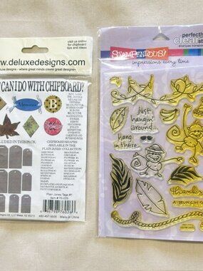 Stampendous Perfectly Clear Stamps and Delux Designs Plain Janes Read